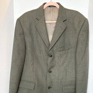 Andrew Fezza 42R Sport Coat Blazer 100% Worsted Wool Super 100s Loro Piana Fabri